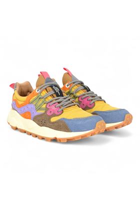 Sneaker donna in camoscio e nylon multicolore. FLOWER MOUNTAIN | YAMANO3-2C99